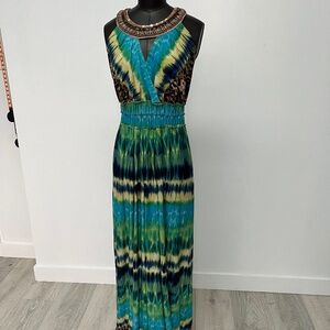 Boho Halter Maxi Dress | Beaded Neckline Resort Dress | Vacation Ready